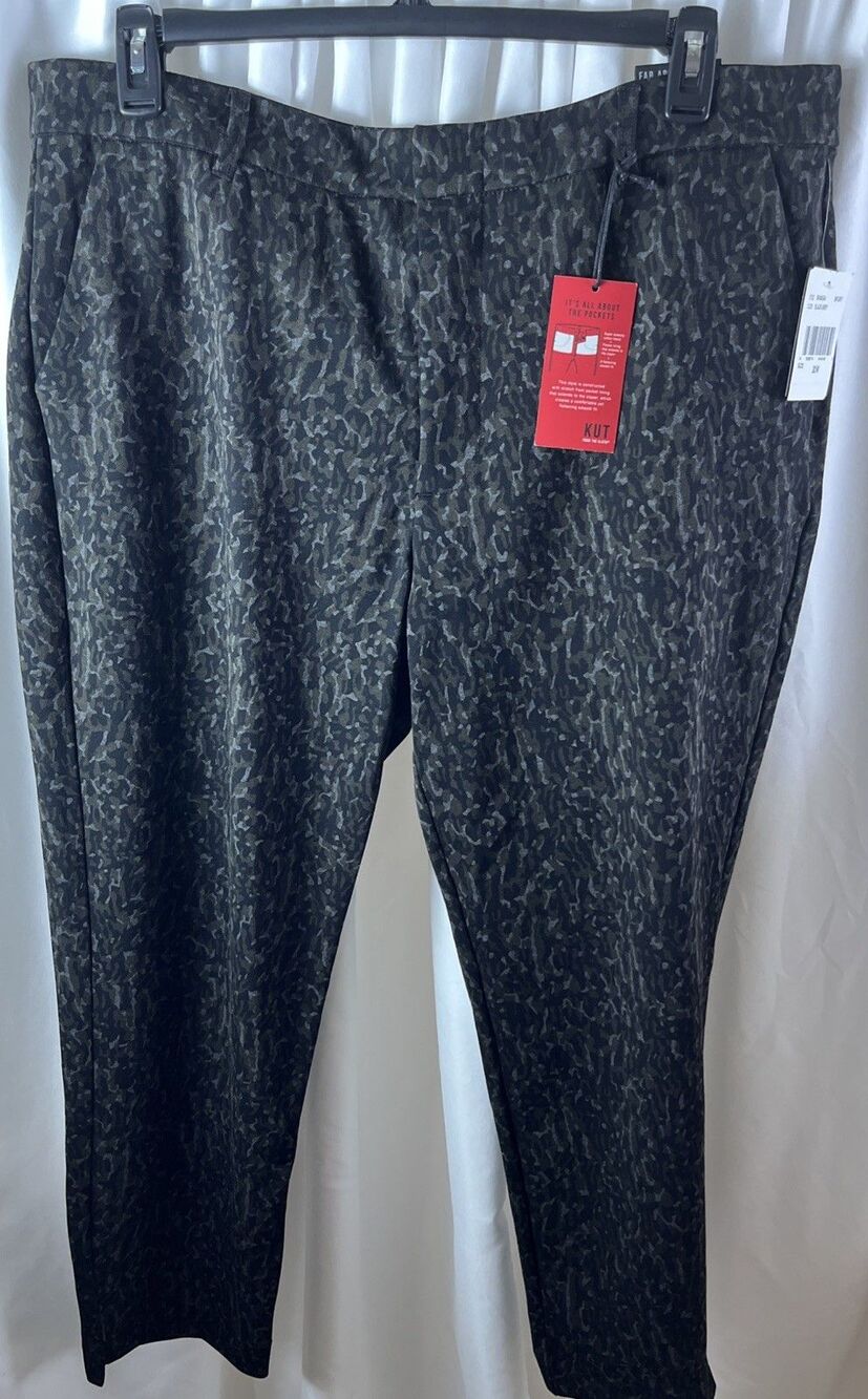 Kut From The Kloth Women’s Plus Fan A Ankle Trousers Camouflage Mob Wife Grunge